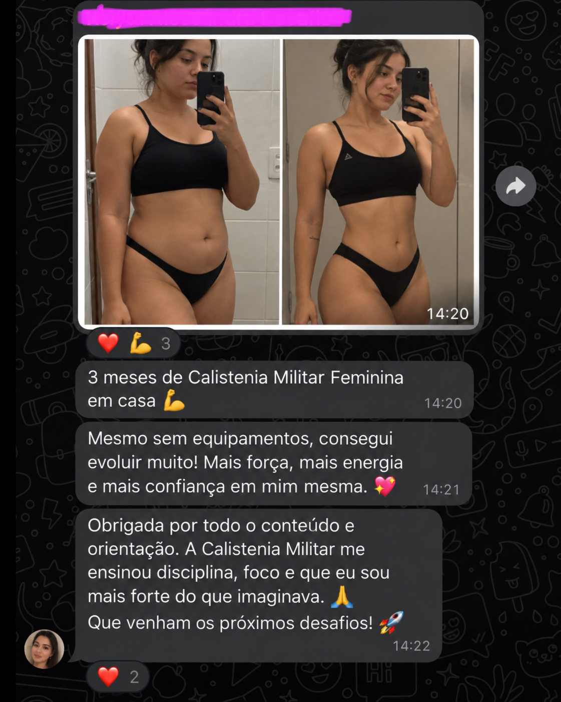 Depoimento sobre Calistenia Militar Feminina